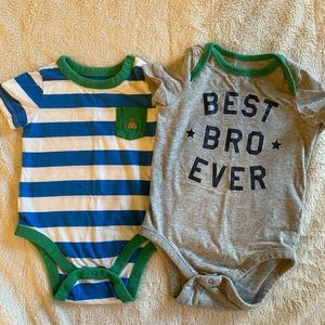 Baby Gap Best bro ever onesies